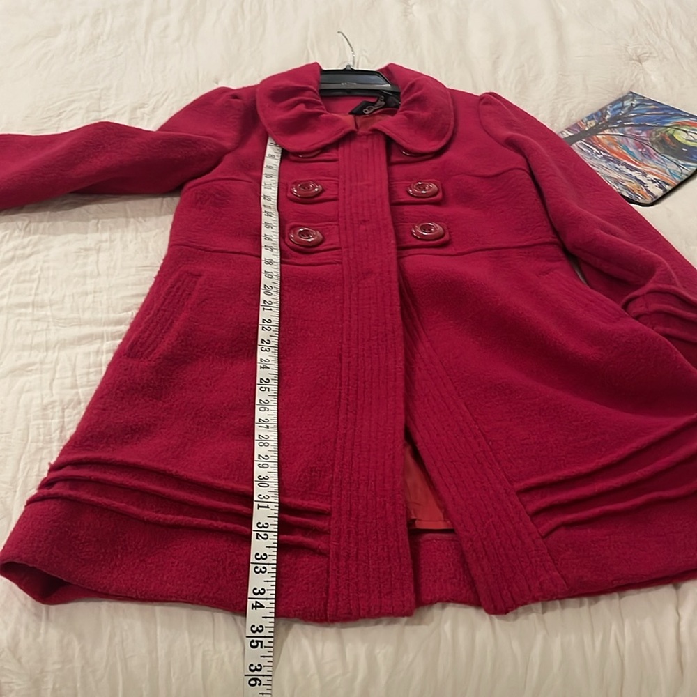 PRIORITIES RASPBERRY WOOL BLEND COAT - Picture 8 of 11